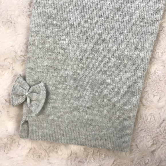 Vignette Sweater Knit “Olive” Leggings Gray Bows Size 5 - Picture 6 of 6